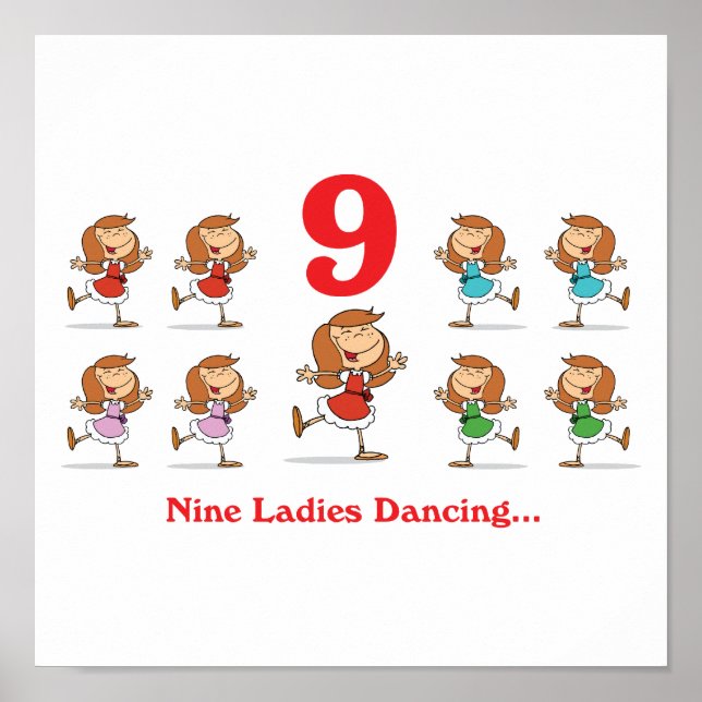 12 dagar nio damer dansar poster (Framsidan)