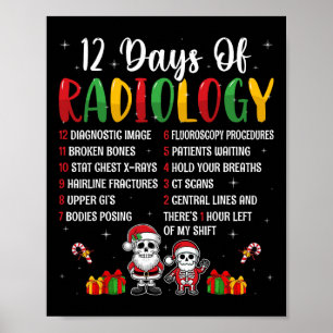 12 dagar radiologi Julafton Rad Tech-julradio Poster