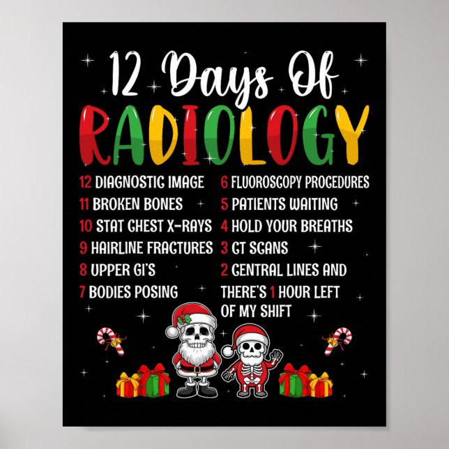 12 dagar radiologi Julafton Rad Tech-julradio Poster (Framsidan)