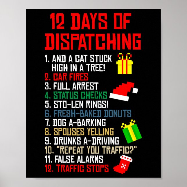 12 dagars avsändning av julklapp Pajama X-mas Poster (Framsidan)