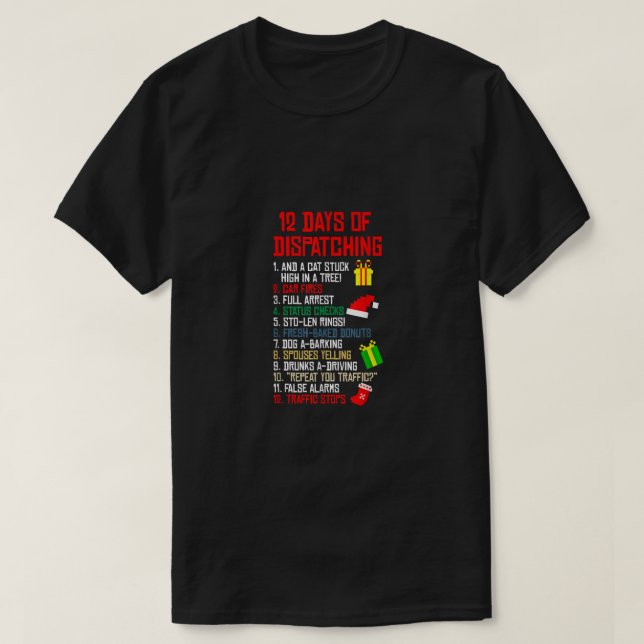 12 dagars avsändning av julklapp Pajama X-mas T Shirt (Design framsida)