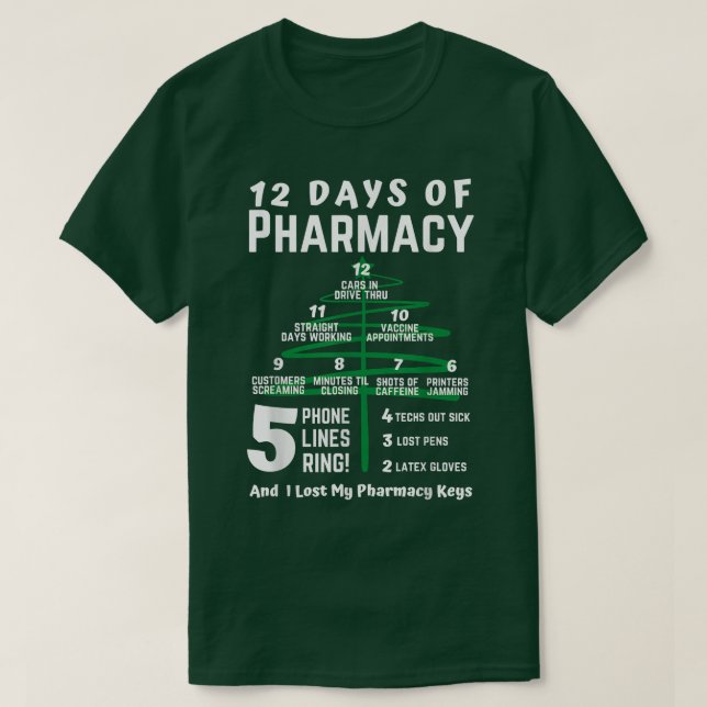 12 dagars farmaci, apotek, apotek t shirt (Design framsida)