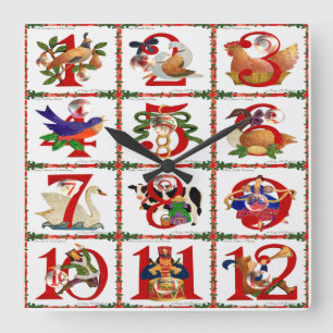 12 dagars julklapp - Utskriftsgåvor Fyrkantig Klocka