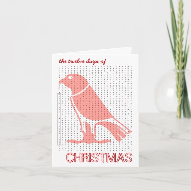 12 dagars julljulljupkort 2 för Ord Helgkort (Framsida)