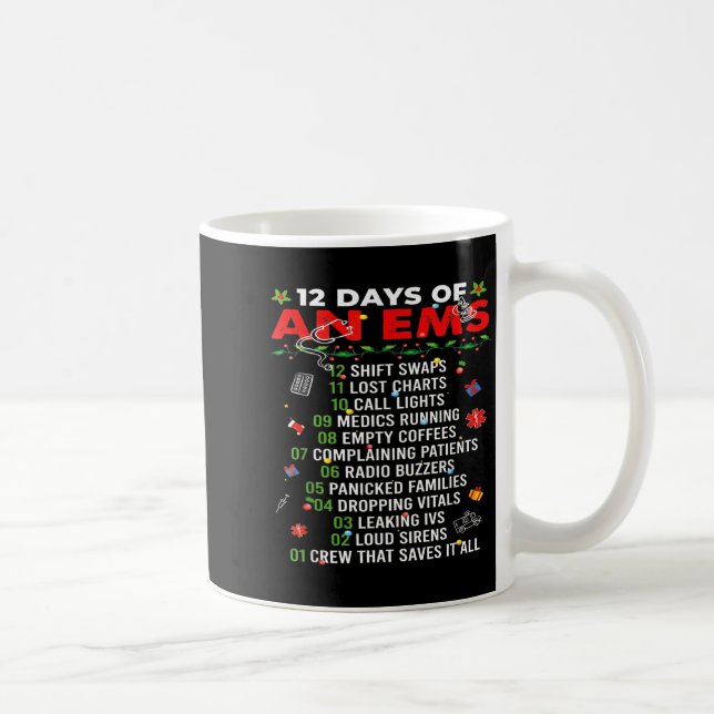 12 Days Of An Ems Emt Icu Nurse Christmas Xmas Fun Kaffemugg (Höger)