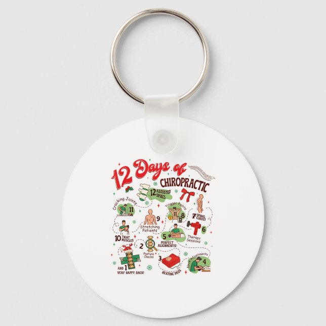 12 Days Of Chiropractic Christmas Chiropractor  Nyckelring (Framsida)