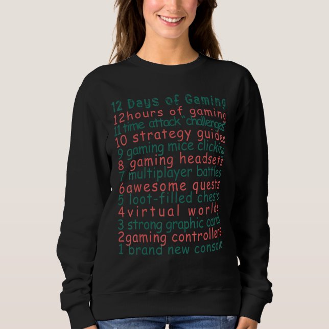 12 Days of Christmas Gaming Gender Neutral Adults  T Shirt (Framsida)