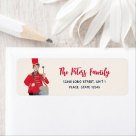 12 Days of Christmas Illustration tolv trummare Returadress Etikett