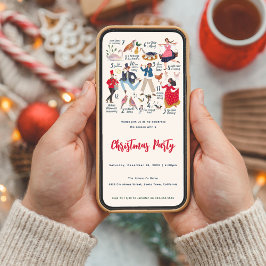 12 Days of Christmas Traditionell Julfest Inbjudningar