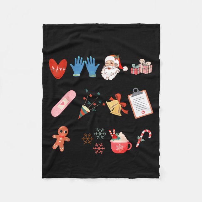 12 Days Of Cna Life Nurse Merry Christmas Pajamas  Fleecefilt (Framsidan)