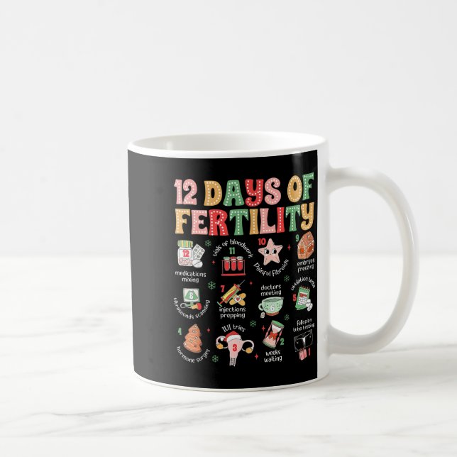 12 Days Of Fertility Ivf Nurse Christmas Ob Gyn Tr Kaffemugg (Höger)