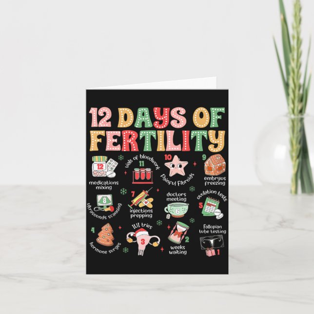 12 Days Of Fertility Ivf Nurse Christmas Ob Gyn Tr Kort (Framsida)