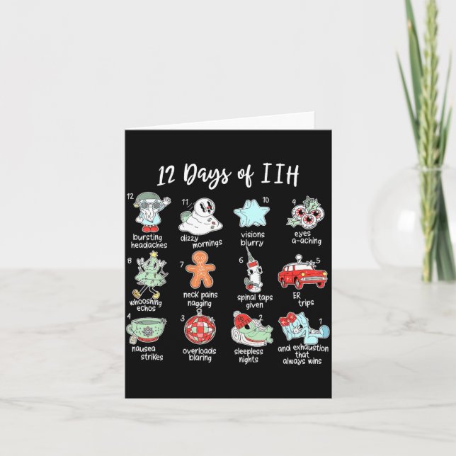12 Days Of Iih Christmas Awareness Pseudotumor Cer Kort (Framsida)