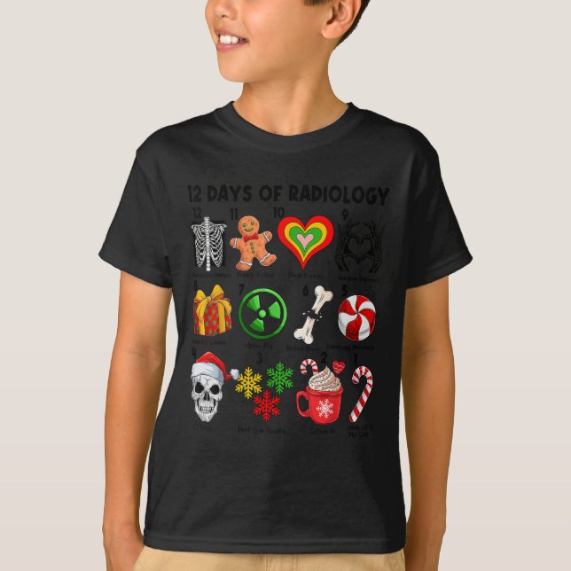 12 Days Of Radiology Xray Tech Ct Mri Merry Christ T Shirt (Framsida)