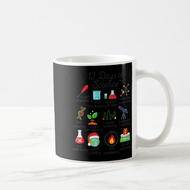 12 Days Of Science Funny Science Teacher Christmas Kaffemugg (Höger)