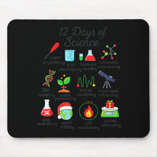 12 Days Of Science Funny Science Teacher Christmas Musmatta (Framsidan)