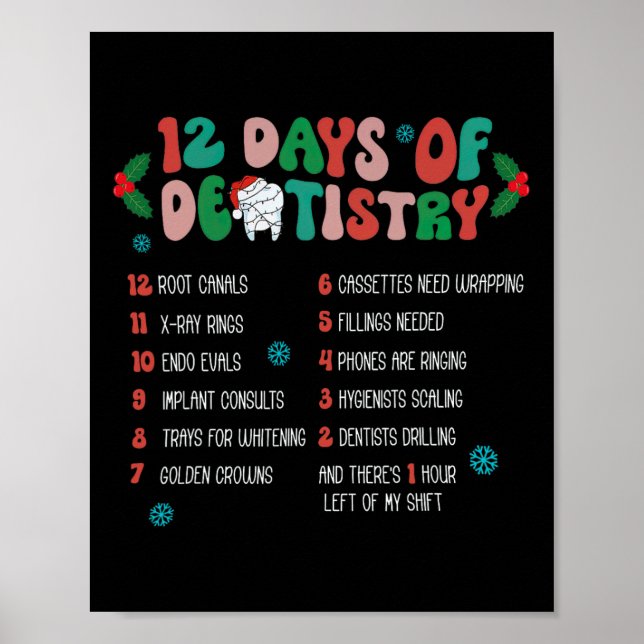12 Dentist Dental Hygie i Tandvård Poster (Framsidan)