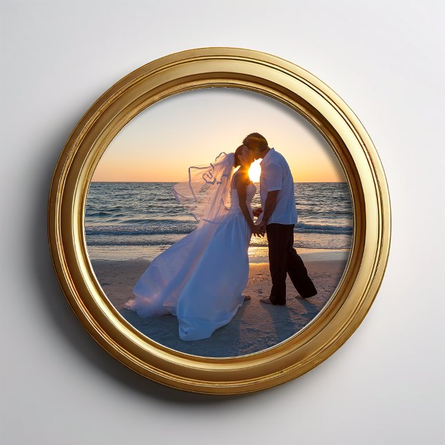 12" Diameter Cirkelformad Bröllop Fototryck (12" Circle Frame Photo Size for your Wedding)