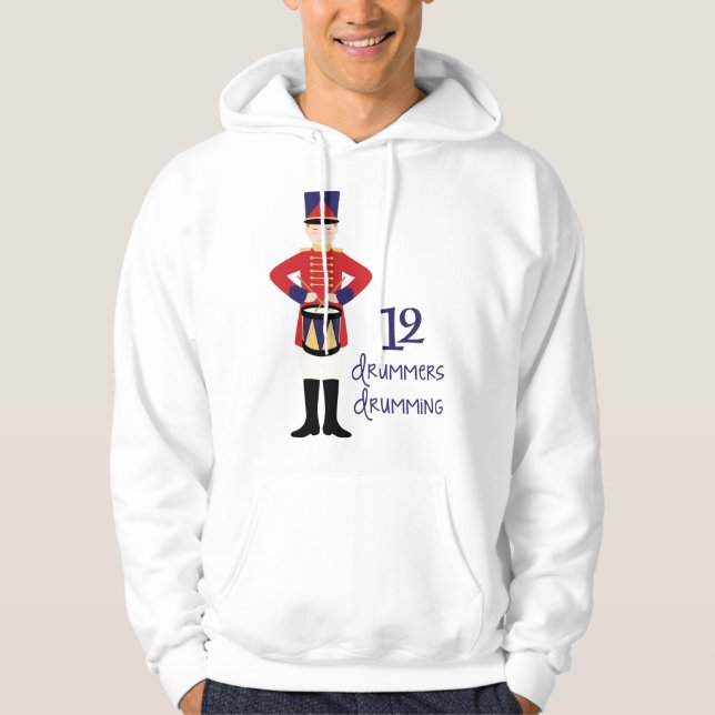 12 Drummer Drumming Hoodie (Framsida)