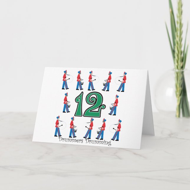 12 Drummers Drumming Helgkort (Framsida)