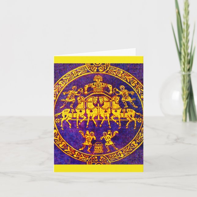 12:e-århundradets medeltida horseman och soldater anteckningskort (Framsida)