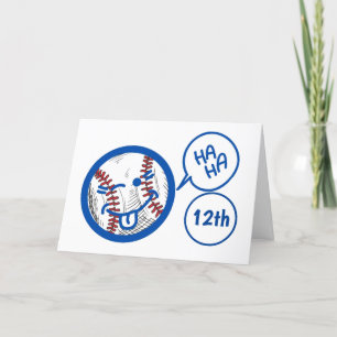 "12:e" BASEBALL HUMOR OCH BIRTHDAY HUMOR Kort