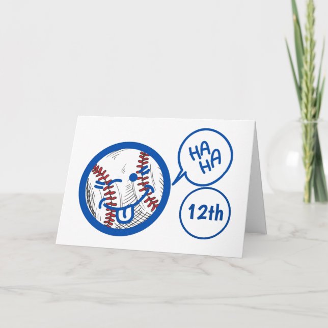"12:e" BASEBALL HUMOR OCH BIRTHDAY HUMOR Kort (Framsida)