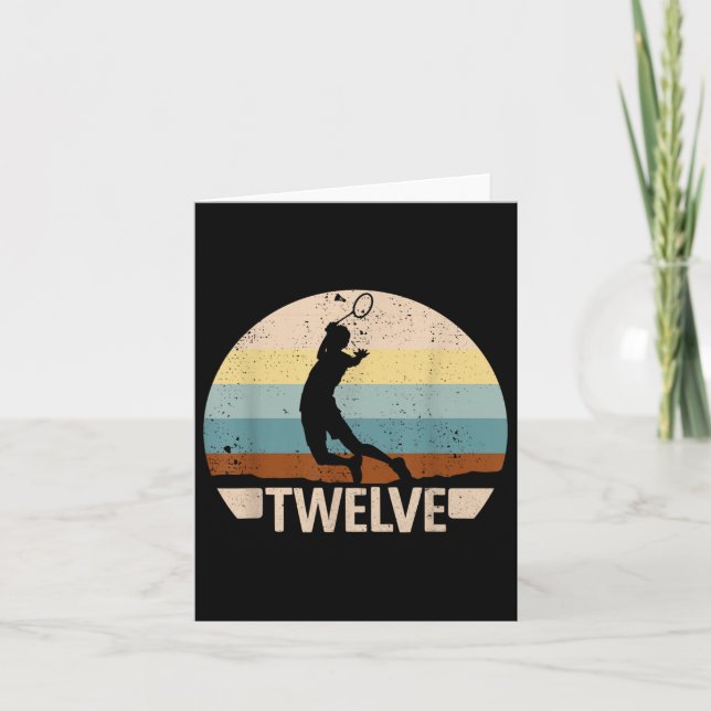 12:e Birthday Badminton 12 år Badminton Boys Ba Kort (Framsida)