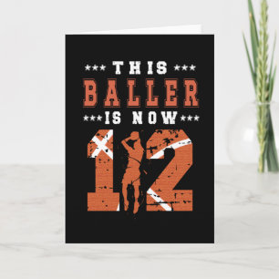 12:e Birthday Basketball Player 12-årig pojke Kort