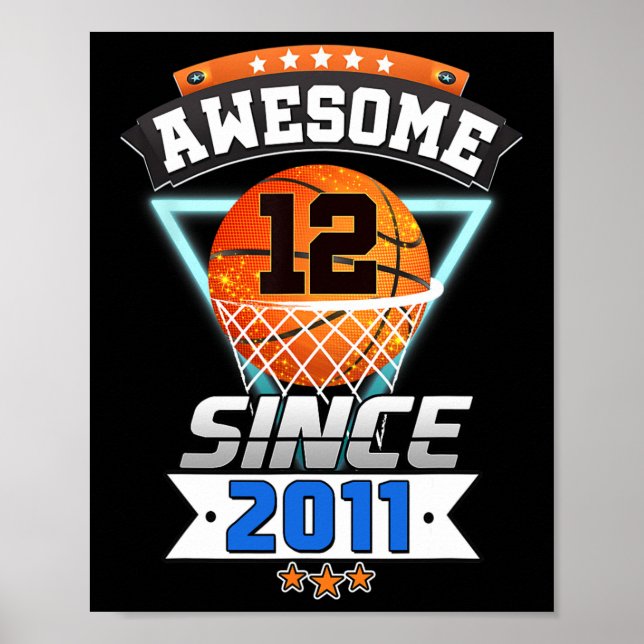 12:e Birthday Basketball Player Fantastisk sedan 2 Poster (Framsidan)