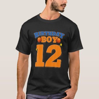 12:e Birthday Boy Basketball - 12 år gammal Kid T Shirt