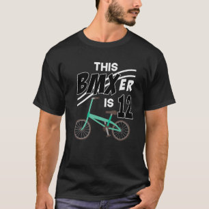 12:e Birthday Boy BMX Bike Bicycle 12-årig Roligt T Shirt