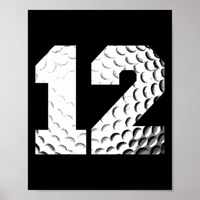 12:e Birthday Boy Golf Player Golf 12 år gammal Poster (Framsidan)