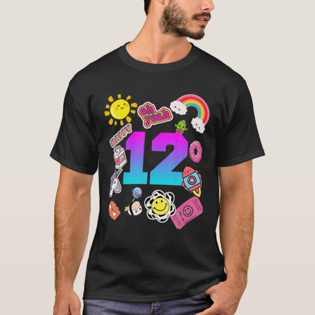 12:e Birthday Funny Cute 12 år gammal födelsedagsg T Shirt (Framsida)