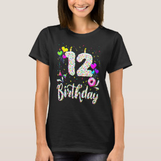 12:e Birthday Girl 12 Years Bday Doughnut Par T Shirt