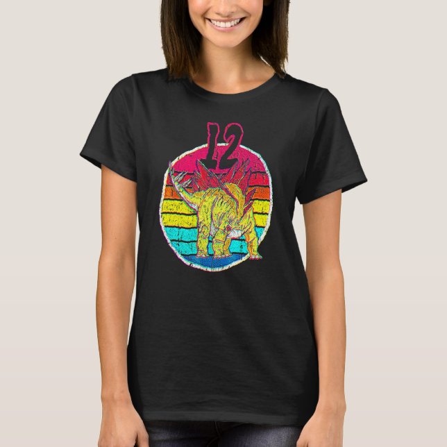 12:e Birthday I Stegosaurus Stenops I Family Match T Shirt (Framsida)