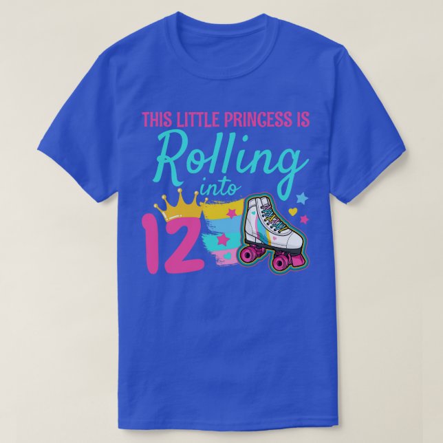 12:e Birthday Roller Skate 1 T Shirt (Design framsida)
