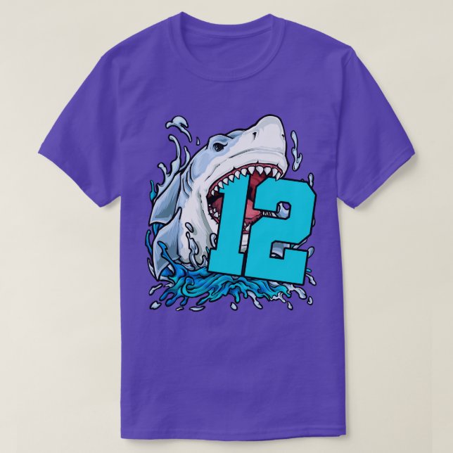 12:e Birthday Shark T Shirt (Design framsida)