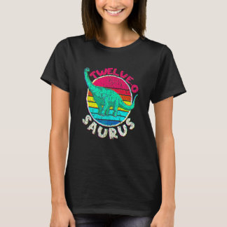 12:e Birthday Twelve O Saurus Brachiosaurus Family T Shirt