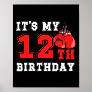 12:e Boxing Födelsedagsfest Tolv år gammal Boxer B Poster