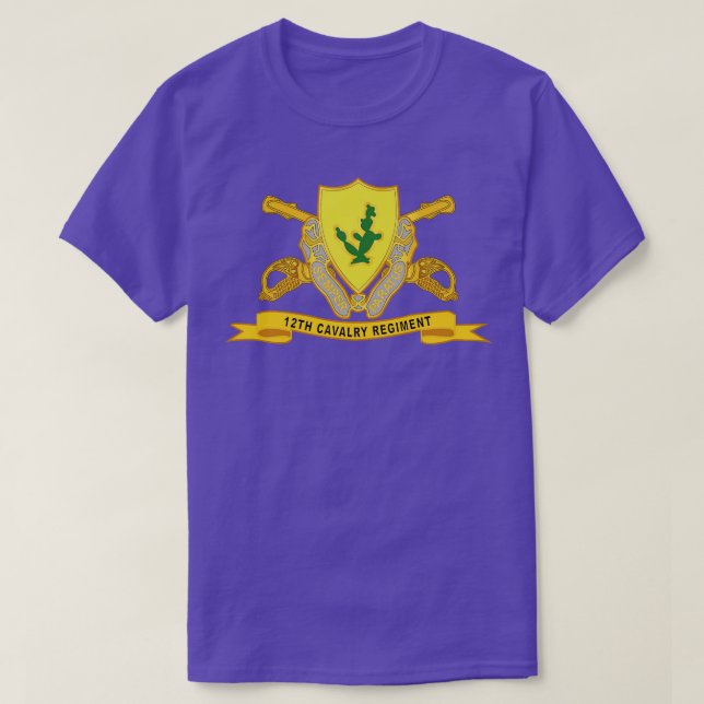 12:e Cavalry Regiment w Br Ribbon T Shirt (Design framsida)