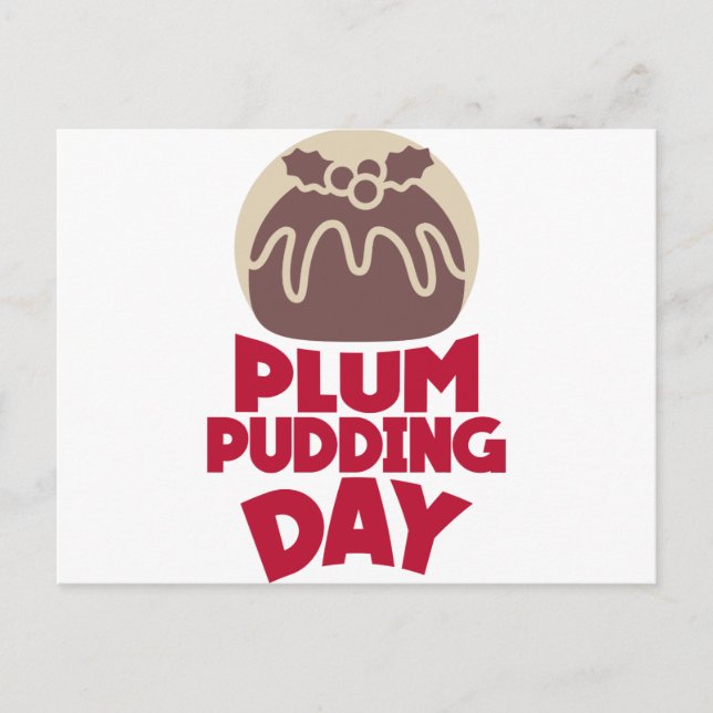 12:e februari - Plum Pudding Day Vykort (Framsida)