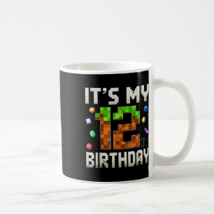 12:e födelsedag 12 år gammal födelsedagsgamer Pixe Kaffemugg