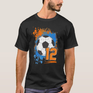 12:e födelsedag 12 år gammal fotbollsboll t shirt