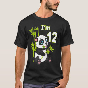 12:e födelsedag 12 år gammal Party-djurpanda 2 T Shirt