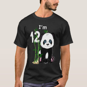12:e födelsedag 12 år gammal Party djurpanda T Shirt