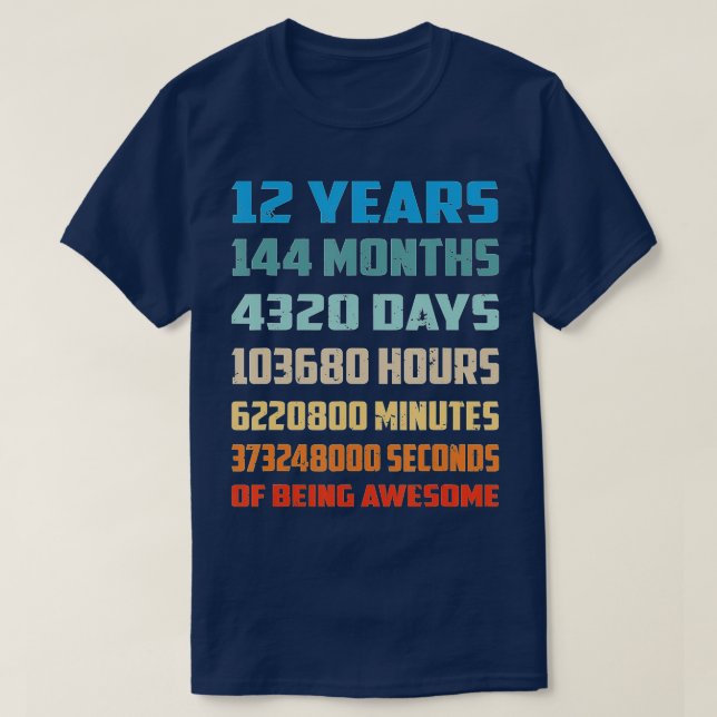 12:e födelsedag 12 år gammal som Fantastisk  T Shirt (Design framsida)