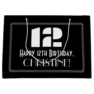 12:e födelsedag ~ Art Deco Inspired Titta "12" + N