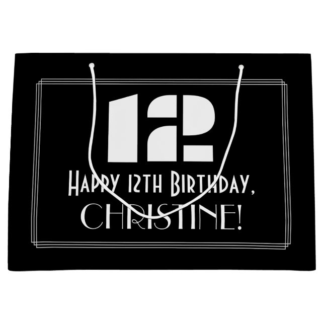 12:e födelsedag ~ Art Deco Inspired Titta "12" + N (Framsidan)