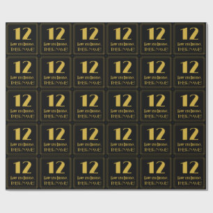 12:e födelsedag ~ Art Deco Inspired Titta "12", N Presentpapper